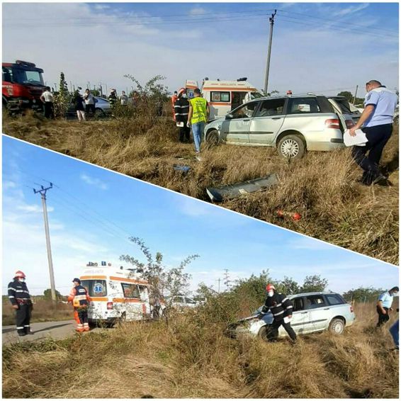Autoturism rasturnat soferul a reusit sa se autoevacueze | imaginea 1