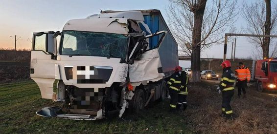 La un pas de tragedie Un TIR a acrosat un copac | imaginea 3
