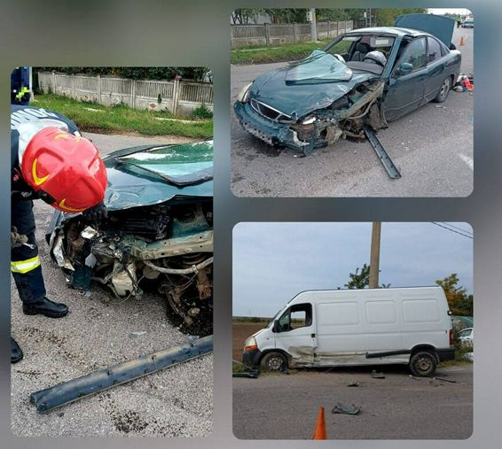 Impact soldat cu victime intre o autoutilitara si un autoturism | imaginea 1