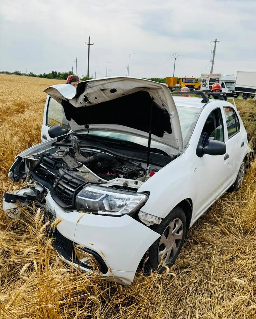 Accident rutier   Masina a ajuns in lanul de grau | imaginea 1