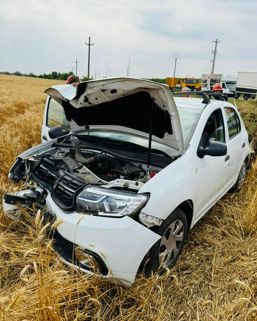Accident rutier   Masina a ajuns in lanul de grau | imaginea 1