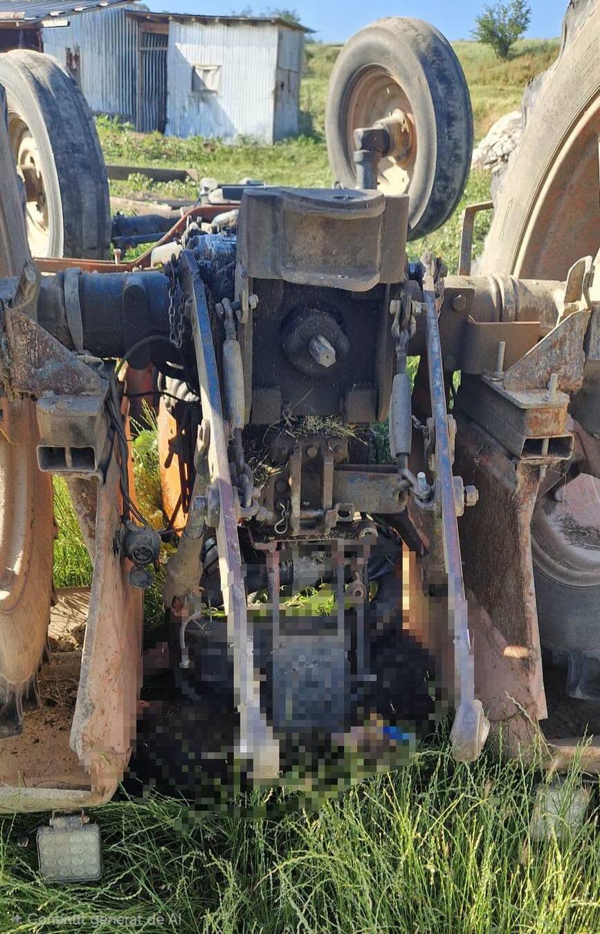 Tanar gasit fara suflare sub un tractor rasturnat pe camp | imaginea 1